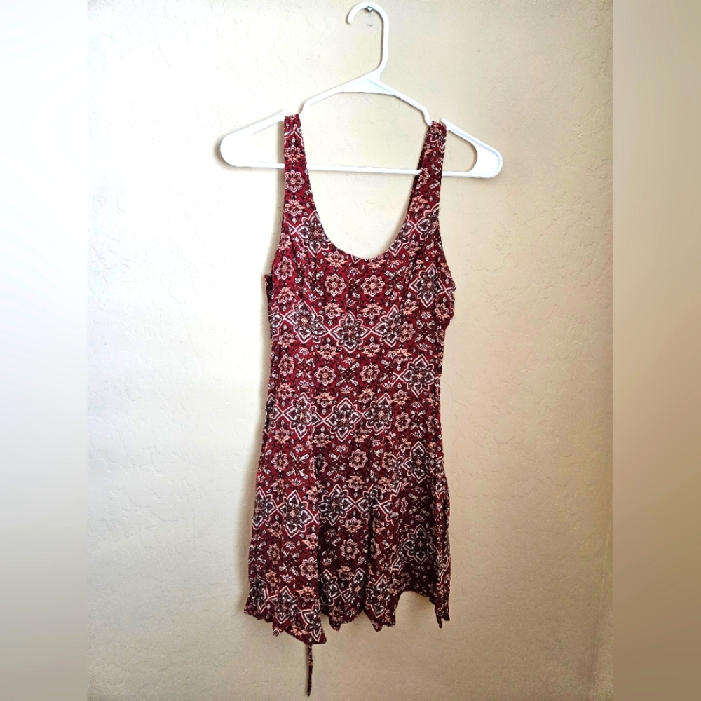 Hollister Burgundy Floral Mini Dress